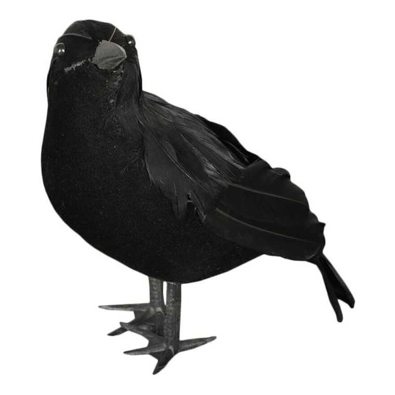DECORATION CORBEAU NOIR 17 CM 