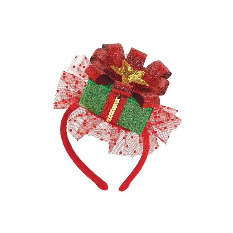 SERRE-TETE CADEAU ROUGE ET VERT SERRE-TETE CADEAU ROUGE ET VERT