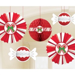 5 DECORATIONS ALVEOLEES DE NOEL 3D