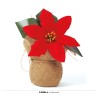 DECO DE TABLE DE NOEL SAC EN JUTE POINSETTIA