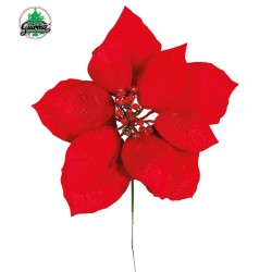 DECO DE TABLE DE NOEL POINSETTIA 20 CM