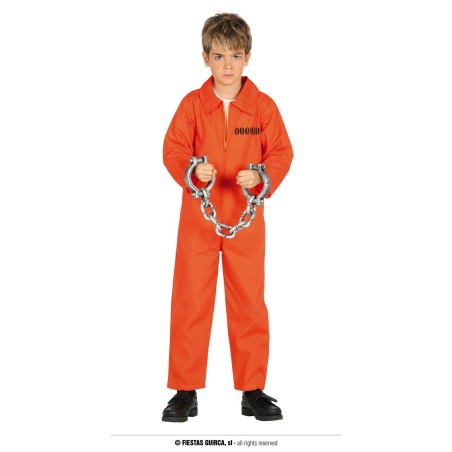 DEGUISEMENT PRISONNIER DETENU ORANGE TAILLE 10-12 ANS
