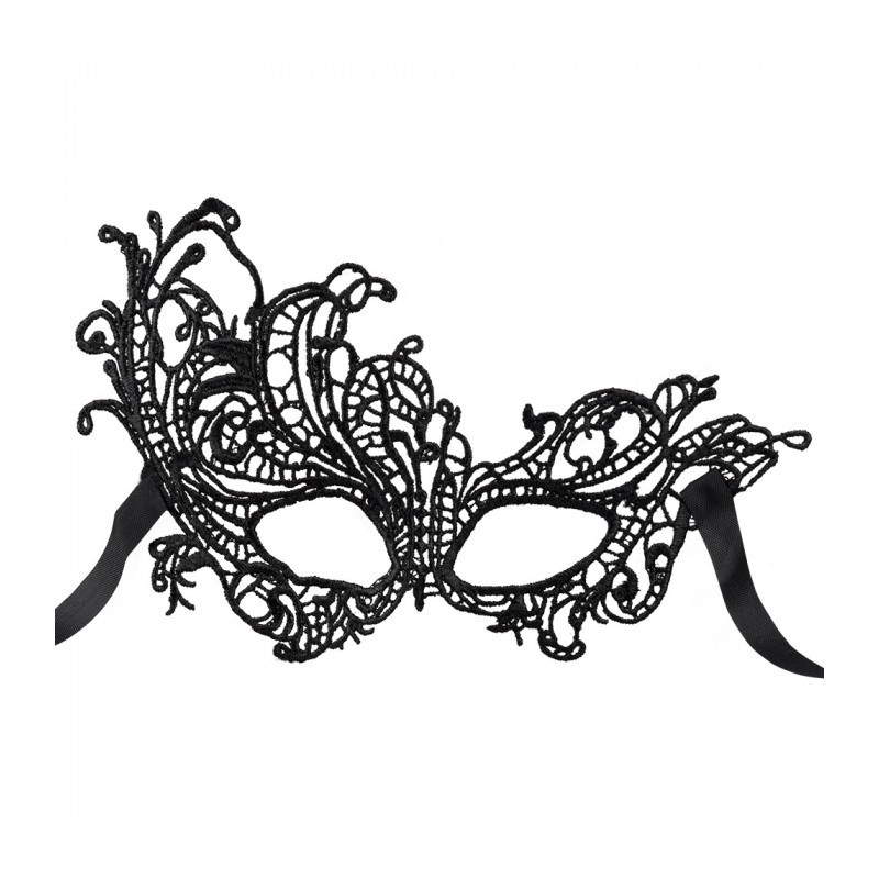 MASQUE LOUP DENTELLE TISSU NOIR