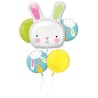 BOUQUET DE 5 BALLONS METALLIQUE LAPIN DE PAQUE