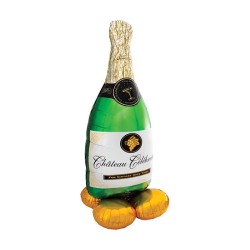 BALLON METALLIQUE BOUTEILLE DE CHAMPAGNE CHEERS 152 CM AIRLOONZ