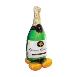 BALLON METALLIQUE BOUTEILLE  DE CHAMPAGNE CHEERS 152 CM AIRLOONZ