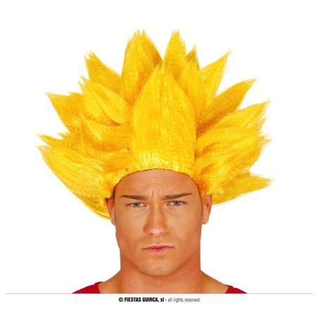 PERRUQUE SAMOURAI GUERRERO MANGA JAUNE ADULTE