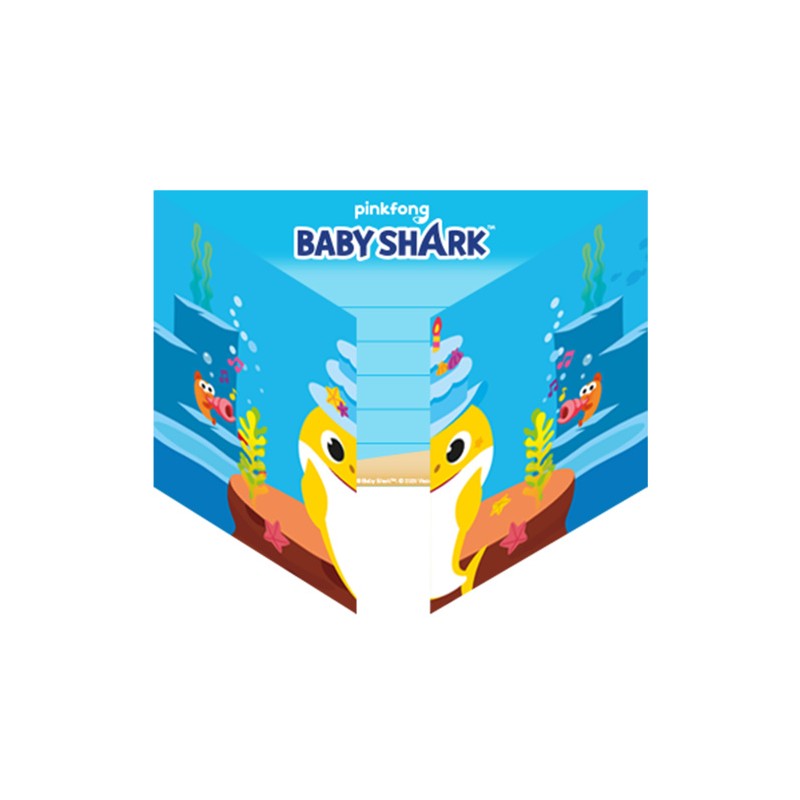 8 CARTES D'INVITATIONS BABY SHARK AVEC ENVELOPE