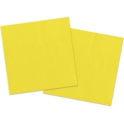 20 SERVIETTES JAUNE CITRON 3 PLIS 33 X 33 CM