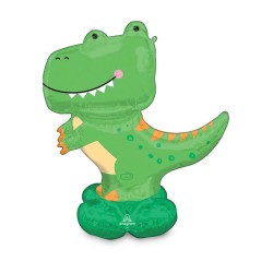 BALLON METALLIQUE AIRLONZ DINOSAURE T-REX VERT 137 CM 