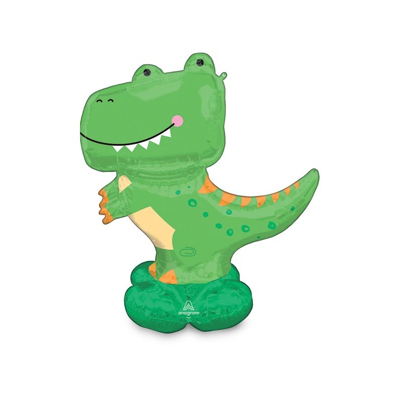 BALLON METALLIQUE AIRLONZ DINOSAURE T-REX VERT 137 CM 