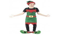 SET TABLIER ET BONNET DE LUTIN DE NOEL ENFANT