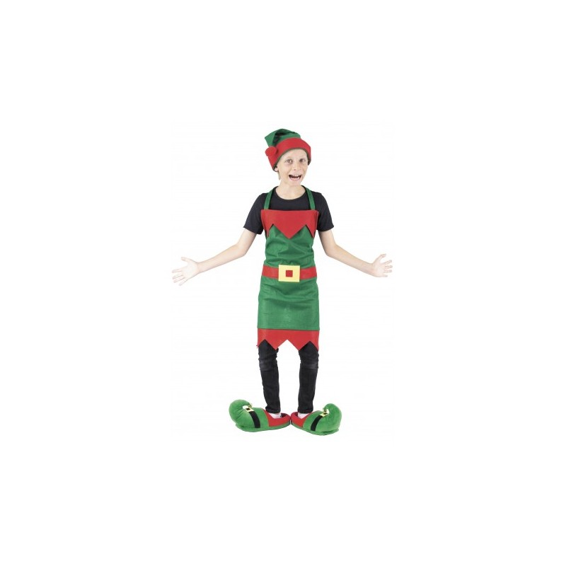 SET TABLIER ET BONNET DE LUTIN DE NOEL ENFANT