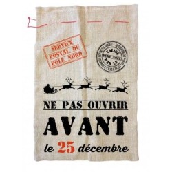 SAC JUTE SERVICE POSTAL DE NOEL 60 X 90 CM 