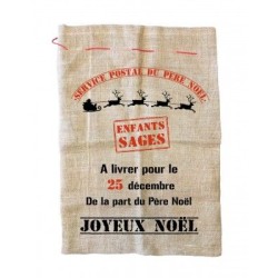 SAC JUTE SERVICE POSTAL DE NOEL 50 X 70 CM 