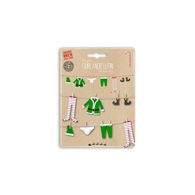 PETITE GUIRLANDE DE LUTIN AVEC MINI CLIP PETITE GUIRLANDE DE LUTIN AVEC MINI CLIP