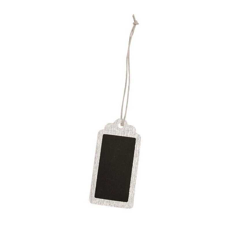 6 ETIQUETTES BRILLANTES ARGENT 4 X 6 CM 