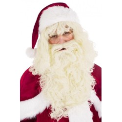 PERRUQUE + BARBE PERE NOEL NATUREL LUXE 