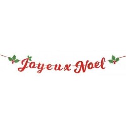 GUIRLANDE JOYEUX NOEL ROUGE VERT ET OR