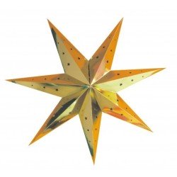 ETOILE A SUSPENDRE EN CARTON OR 70 CM