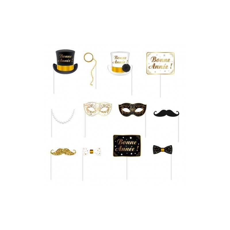PHOTOBOOTH BONNE ANNEE OR ET NOIR 