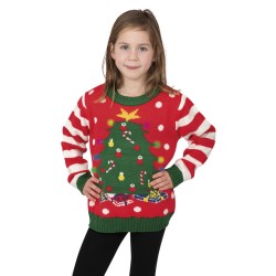 PULL DE NOEL ENFANT SAPIN LUMINEUX ET MUSICAL TAILLE 7-9 ANS