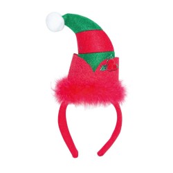 SERRE TETE LUTIN DE NOEL ROUGE ET VERT