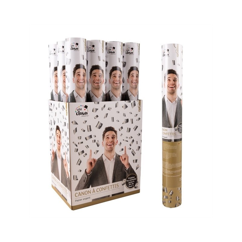 CANON A CONFETTIS ARGENT 40 CM  CANON A CONFETTIS ARGENT 40 CM