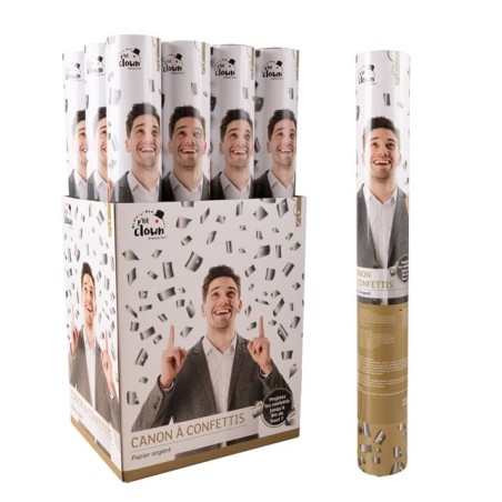 CANON A CONFETTIS ARGENT 40 CM 