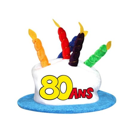 CHAPEAU GATEAU ANNIVERSAIRE 80 ANS 