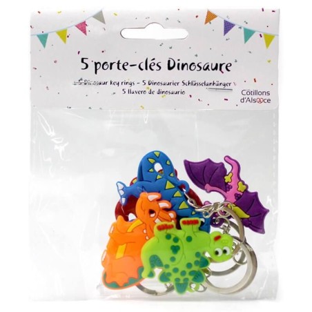 5 PORTE-CLES DINOSAURE