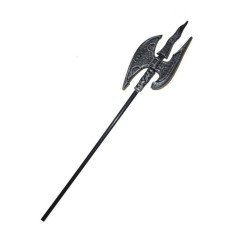 DOUBLE HACHE OU HALLEBARDE MEDIEVALE EN PLASTIQUE 120 CM