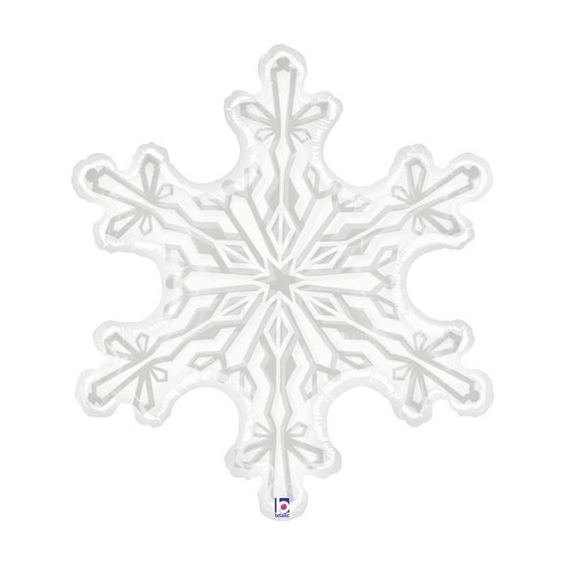BALLON METALLIQUE FLOCON DE NEIGE 79 CM
