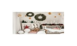 6 FLOCONS OR A SUSPENDRE EN CARTON 25 - 20 ET 15 CM