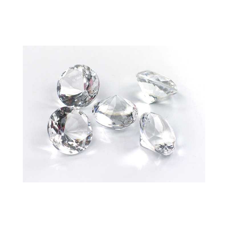 CONFETTIS DE TABLE DIAMANTS TRANSPARENTS 30 MM