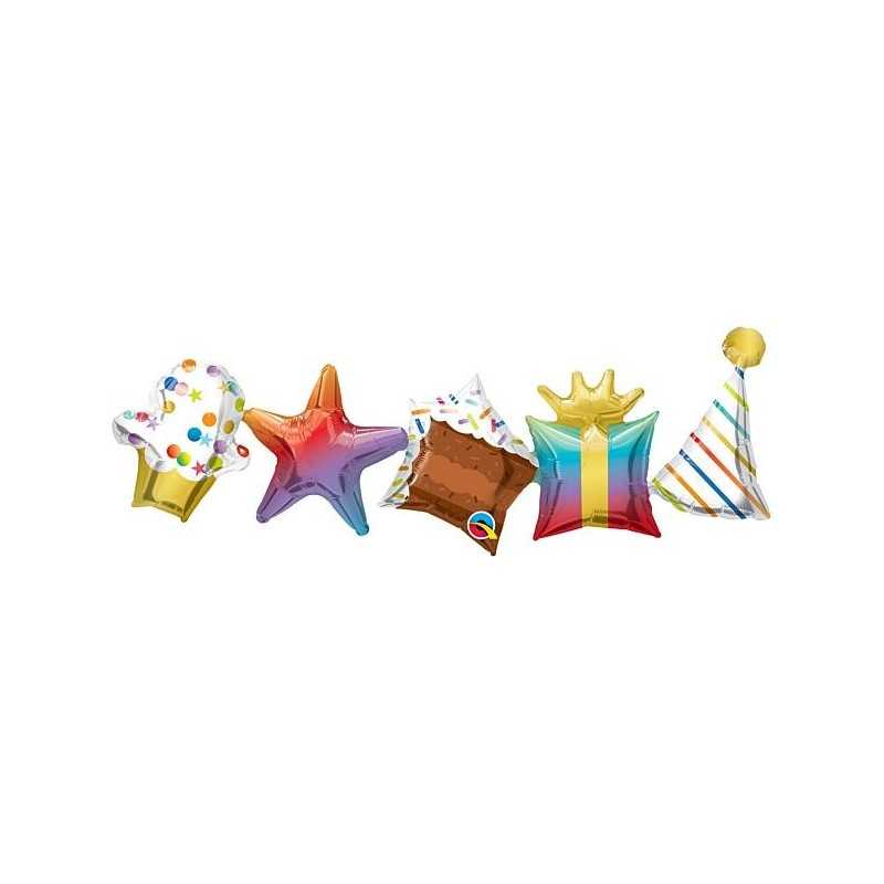 GUIRLANDE BALLON ANNIVERSAIRE MULTICOLORE 104 CM