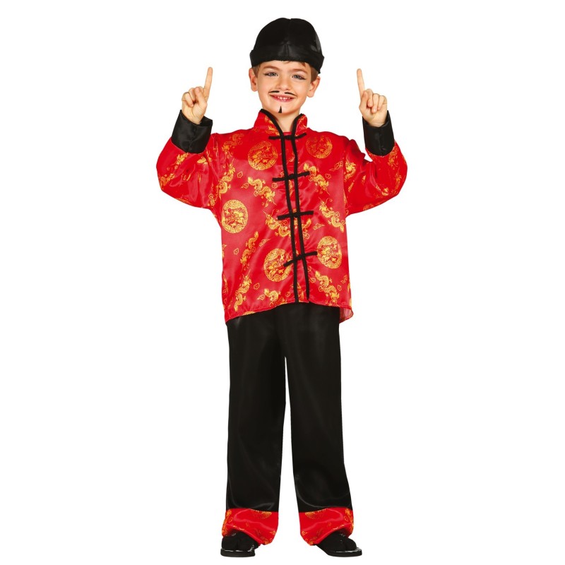 DEGUISEMENT CHINOIS ROUGE GARCON TAILLE 7-9 ANS