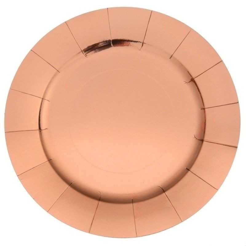 10 SOUS-ASSIETTES BRILLANTES ROSE GOLD 33 CM