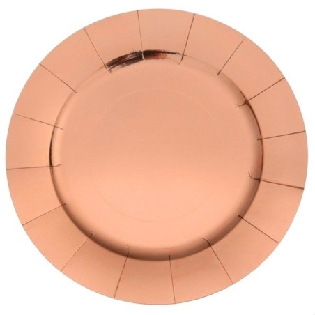 10 SOUS-ASSIETTES BRILLANTES ROSE GOLD  33 CM