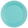 10 ASSIETTES RONDES RAINBOW BLEU CIEL BIODEGRADABLE 22.5 CM 