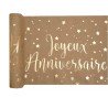 CHEMIN DE TABLE JOYEUX ANNIVERSAIRE KRAFT ET OR 3 METRES