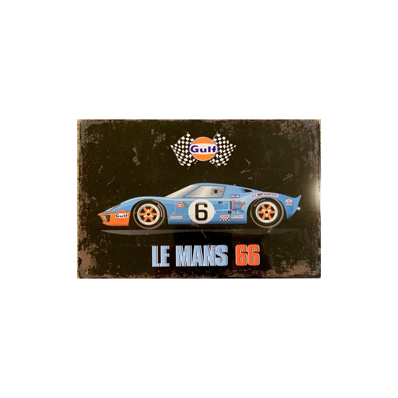 PLAQUE METAL VINTAGE LE MANS 66