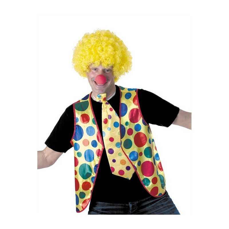 GILET DE CLOWN A POIS MULTICOLORE