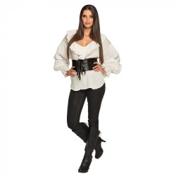 CORSET NOIR TYPE MEDIEVAL-PIRATE TAILLE M-L