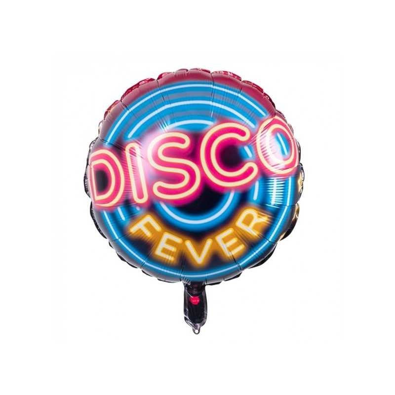 BALLON METALLIQUE DISCO FEVER ROND 45 CM