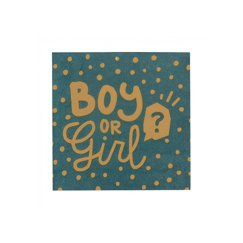 12 SERVIETTES BOY OR GIRL 25 X 25 CM