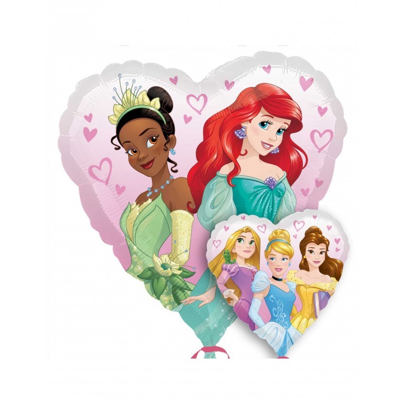 BALLON METALLIQUE COEUR PRINCESSES DISNEY 43 CM 