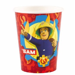 8 GOBELETS SAM LE POMPIER EN CARTON 250 ML