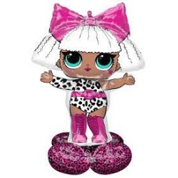 BALLON METALLIQUE AIRLONZ POUPEE LOL SURPRISE DIVA 119 CM 