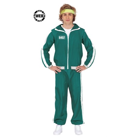 DEGUISEMENT SQUID GAME ADULTE JOUEUR EN JOGGING VERT TAILLE L